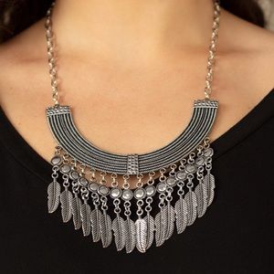 ❤️‍🔥5/$25❤️‍🔥 Fierce In Feathers Silver Necklace
